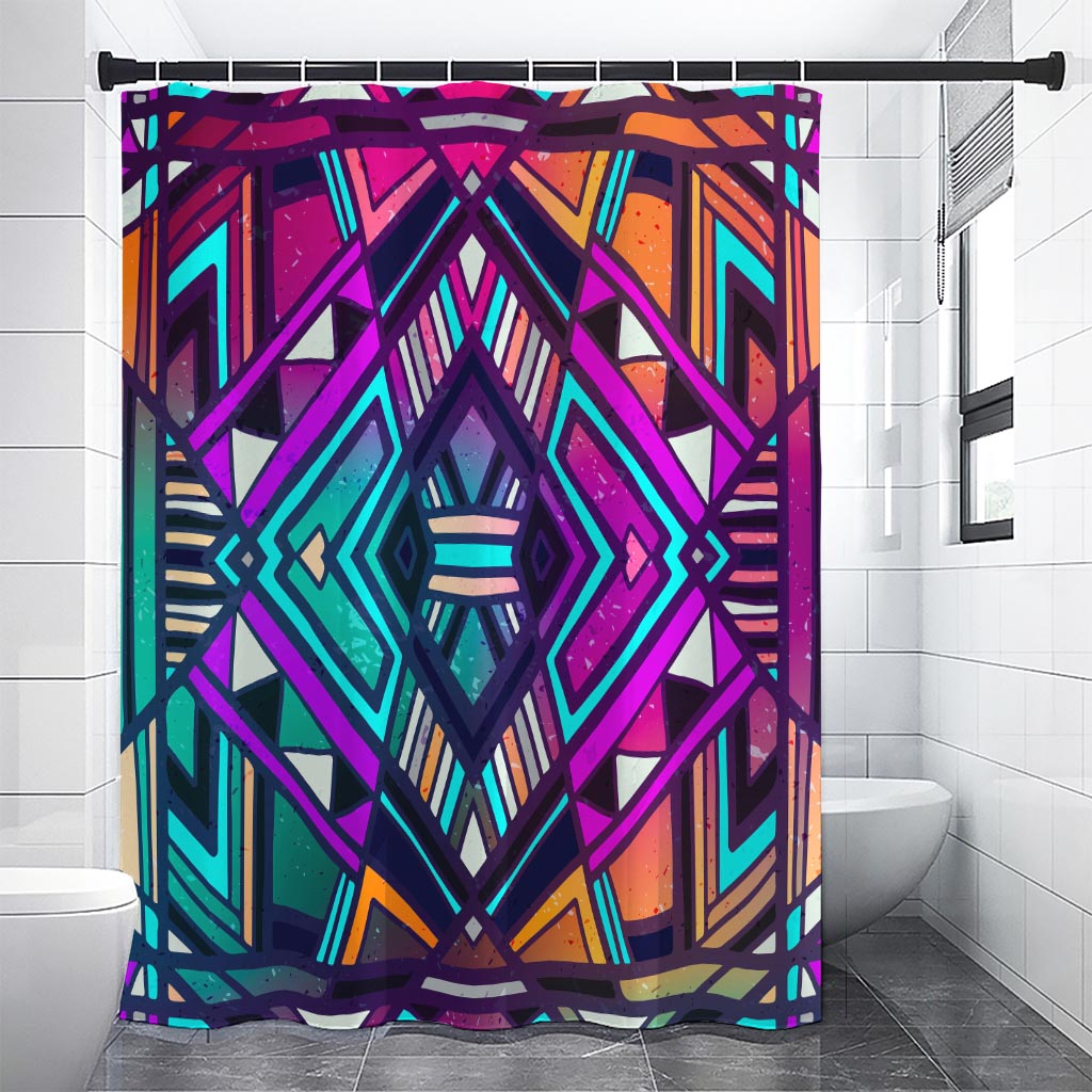 Ethnic Aztec Trippy Print Premium Shower Curtain