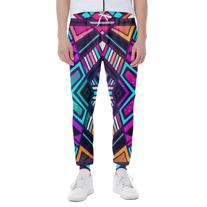 Ethnic Aztec Trippy Print Scuba Joggers
