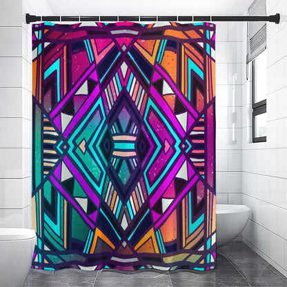 Ethnic Aztec Trippy Print Shower Curtain