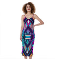 Ethnic Aztec Trippy Print Slim Fit Midi Cami Dress