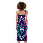 Ethnic Aztec Trippy Print Slim Fit Midi Cami Dress