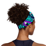 Ethnic Aztec Trippy Print Sports Headband