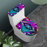 Ethnic Aztec Trippy Print Toilet Lid And Tank Cover Set