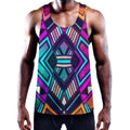 Ethnic Aztec Trippy Print Men's Workout Tank Top