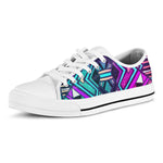 Ethnic Aztec Trippy Print White Low Top Sneakers