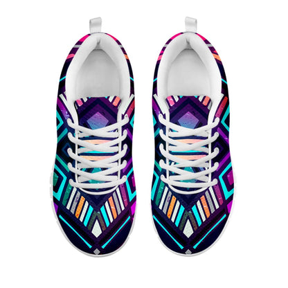 Ethnic Aztec Trippy Print White Running Shoes