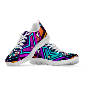 Ethnic Aztec Trippy Print White Running Shoes