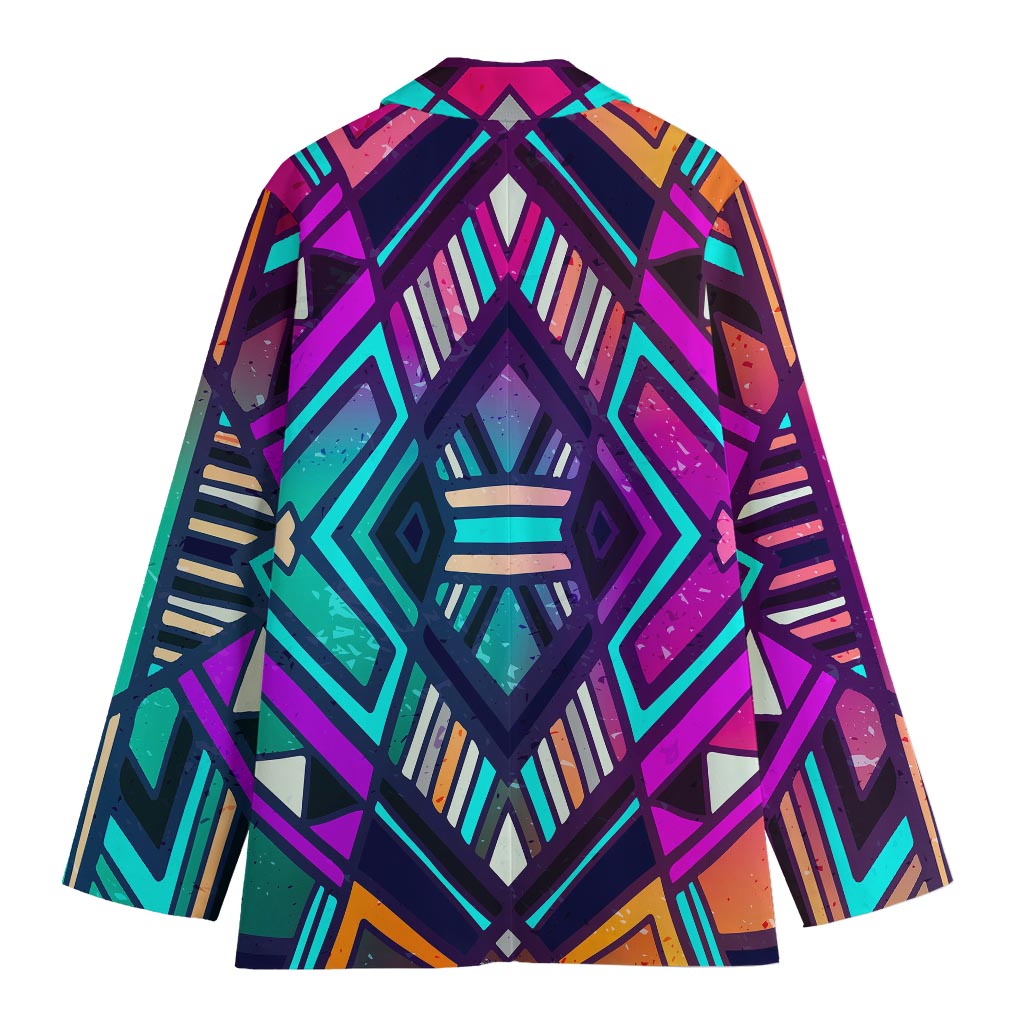 Ethnic Aztec Trippy Print Women's Blazer