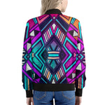 Ethnic Aztec Trippy Print Women's Bomber Jacket