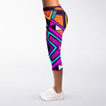 Ethnic Aztec Trippy Print Women's Capri Leggings