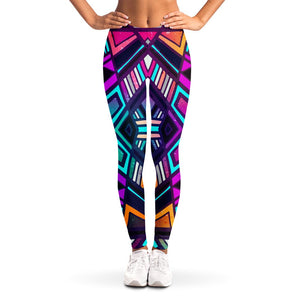 Ethnic Aztec Trippy Print Women's Leggings