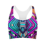 Ethnic Aztec Trippy Print Women's Sports Bra
