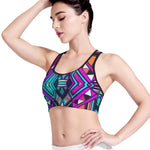 Ethnic Aztec Trippy Print Women's Sports Bra