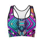 Ethnic Aztec Trippy Print Women's Sports Bra