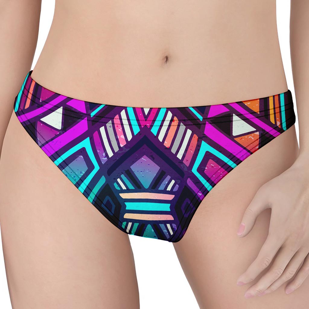 Ethnic Aztec Trippy Print Women's Thong