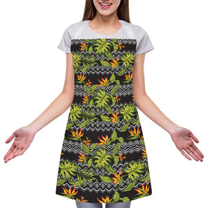 Ethnic Bird Of Paradise Pattern Print Adjustable Apron