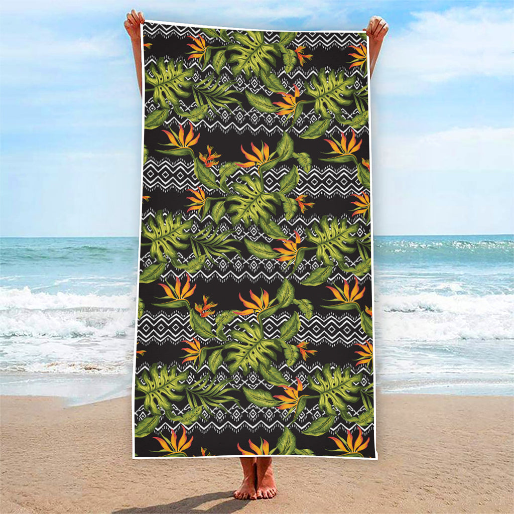 Ethnic Bird Of Paradise Pattern Print Beach Towel