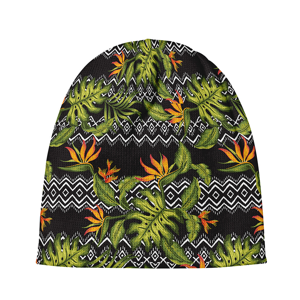 Ethnic Bird Of Paradise Pattern Print Beanie