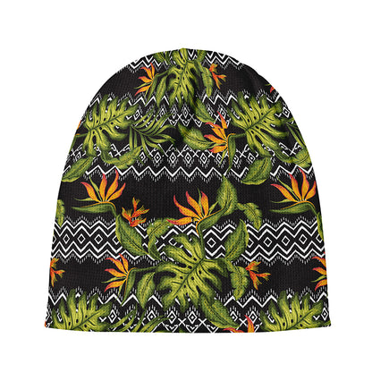 Ethnic Bird Of Paradise Pattern Print Beanie
