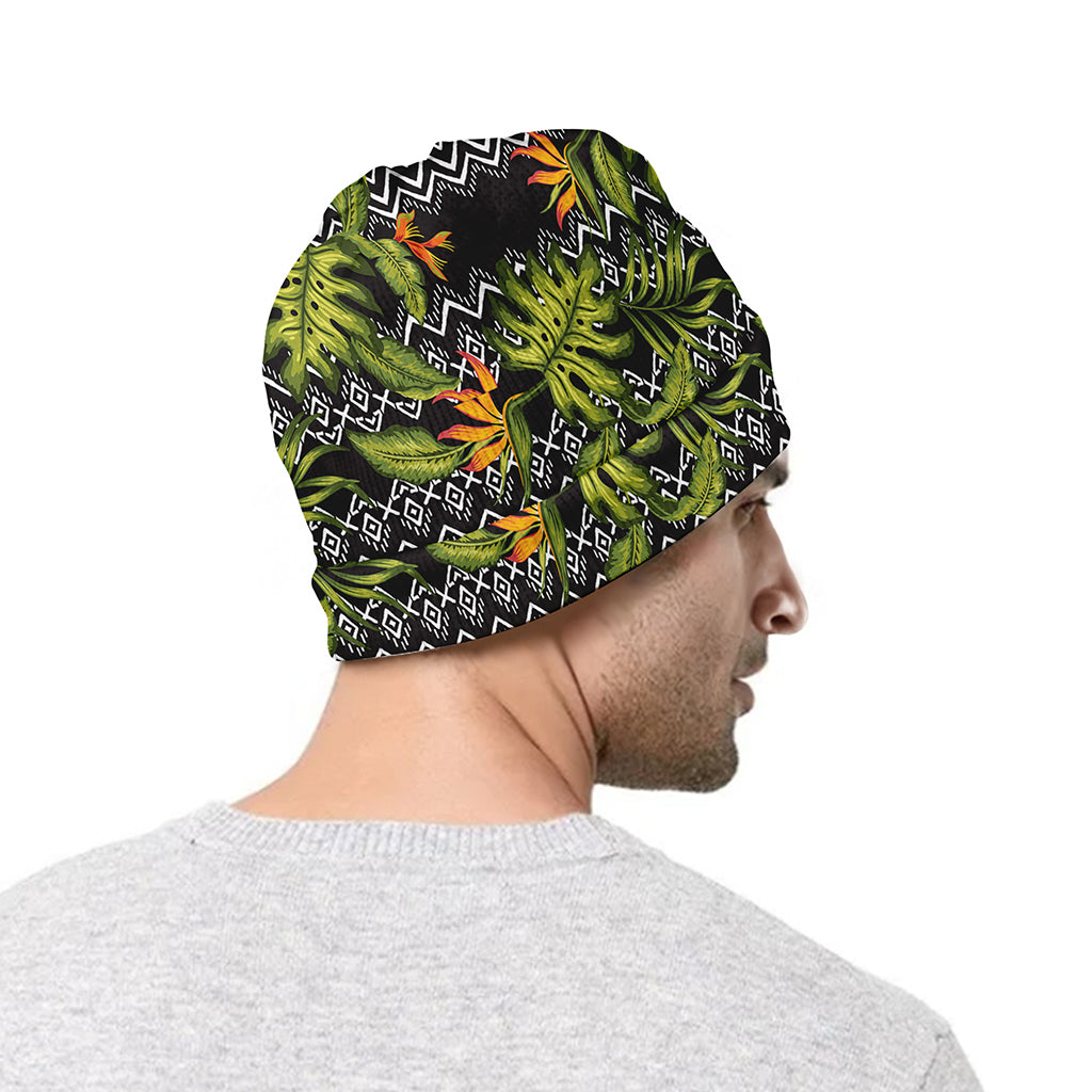 Ethnic Bird Of Paradise Pattern Print Beanie