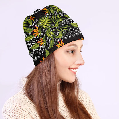 Ethnic Bird Of Paradise Pattern Print Beanie