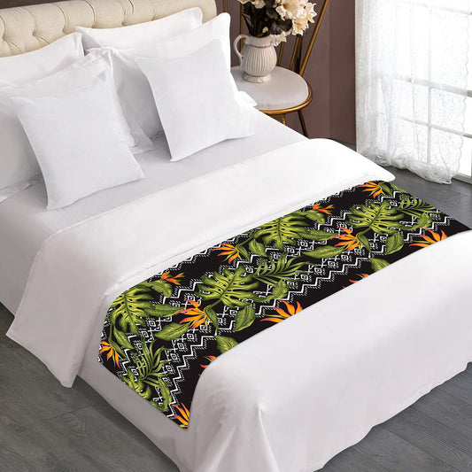 Ethnic Bird Of Paradise Pattern Print Bed Runner