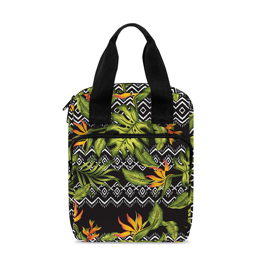 Ethnic Bird Of Paradise Pattern Print Bible Tote Bag