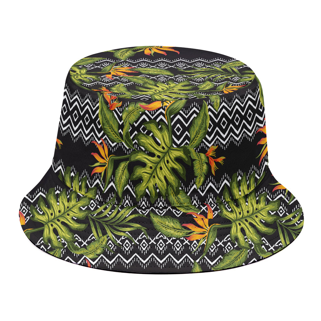 Ethnic Bird Of Paradise Pattern Print Bucket Hat