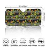 Ethnic Bird Of Paradise Pattern Print Car Windshield Sun Shade