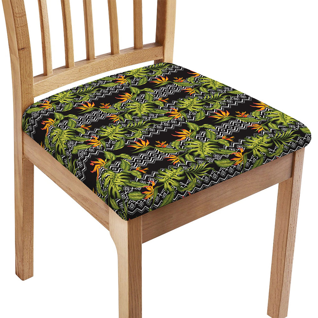 Ethnic Bird Of Paradise Pattern Print Chair Cushion Cover