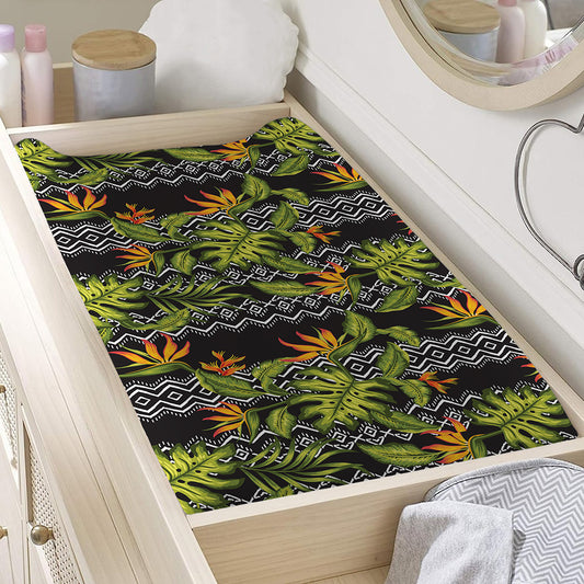 Ethnic Bird Of Paradise Pattern Print Changing Pad Cover