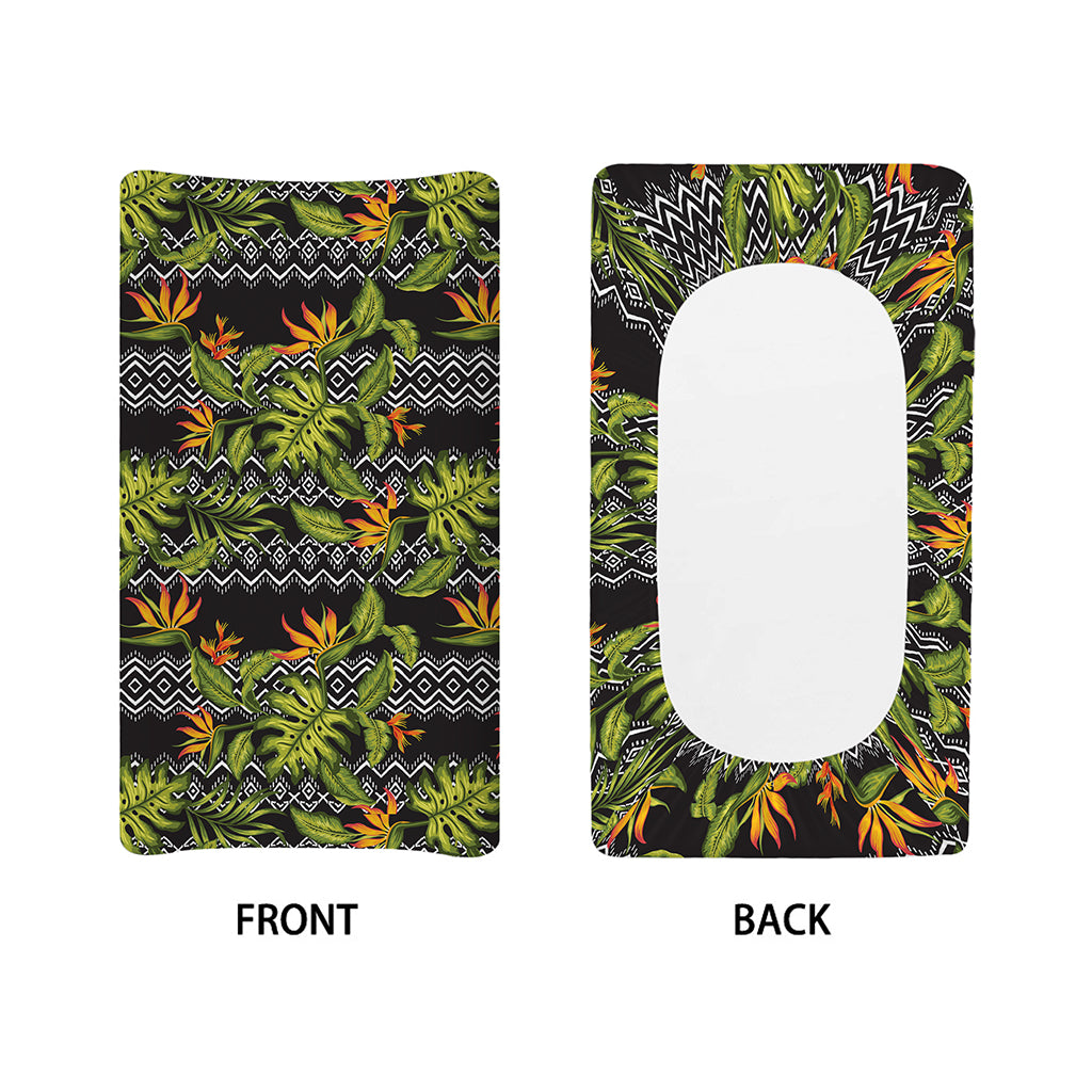 Ethnic Bird Of Paradise Pattern Print Changing Pad Cover