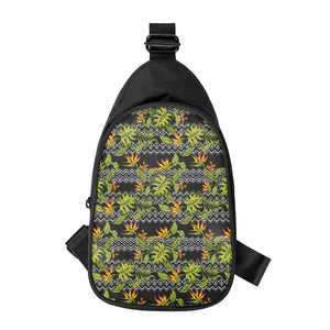 Ethnic Bird Of Paradise Pattern Print Chest Bag