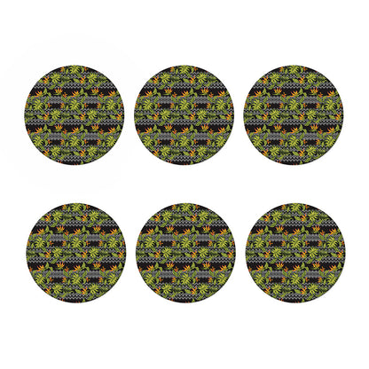 Ethnic Bird Of Paradise Pattern Print Coaster Set