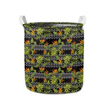 Ethnic Bird Of Paradise Pattern Print Collapsible Laundry Basket