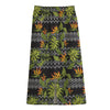 Ethnic Bird Of Paradise Pattern Print Cotton Front Slit Maxi Skirt