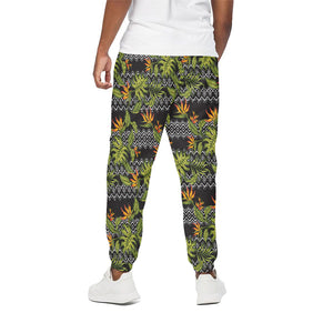 Ethnic Bird Of Paradise Pattern Print Cotton Pants