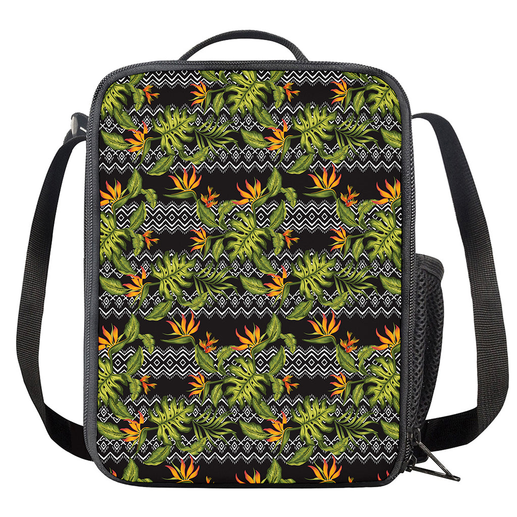 Ethnic Bird Of Paradise Pattern Print Crossbody Lunch Bag