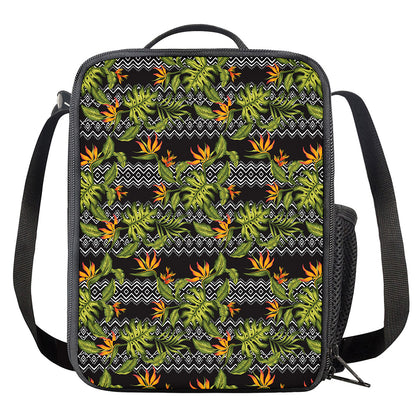 Ethnic Bird Of Paradise Pattern Print Crossbody Lunch Bag