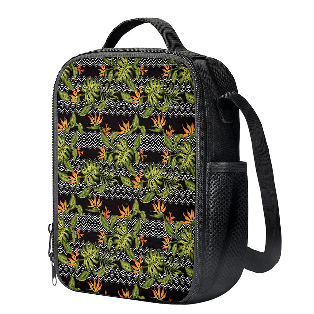Ethnic Bird Of Paradise Pattern Print Crossbody Lunch Bag