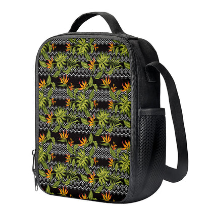 Ethnic Bird Of Paradise Pattern Print Crossbody Lunch Bag
