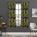 Ethnic Bird Of Paradise Pattern Print Grommet Curtain Panels