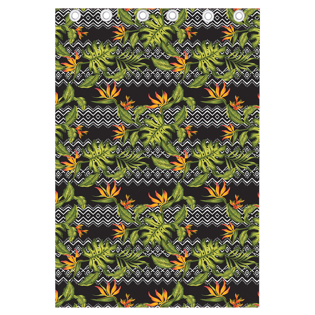 Ethnic Bird Of Paradise Pattern Print Curtain