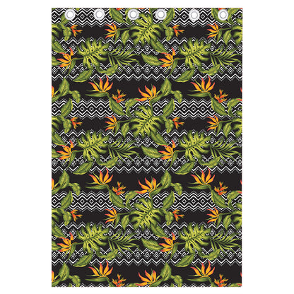Ethnic Bird Of Paradise Pattern Print Curtain