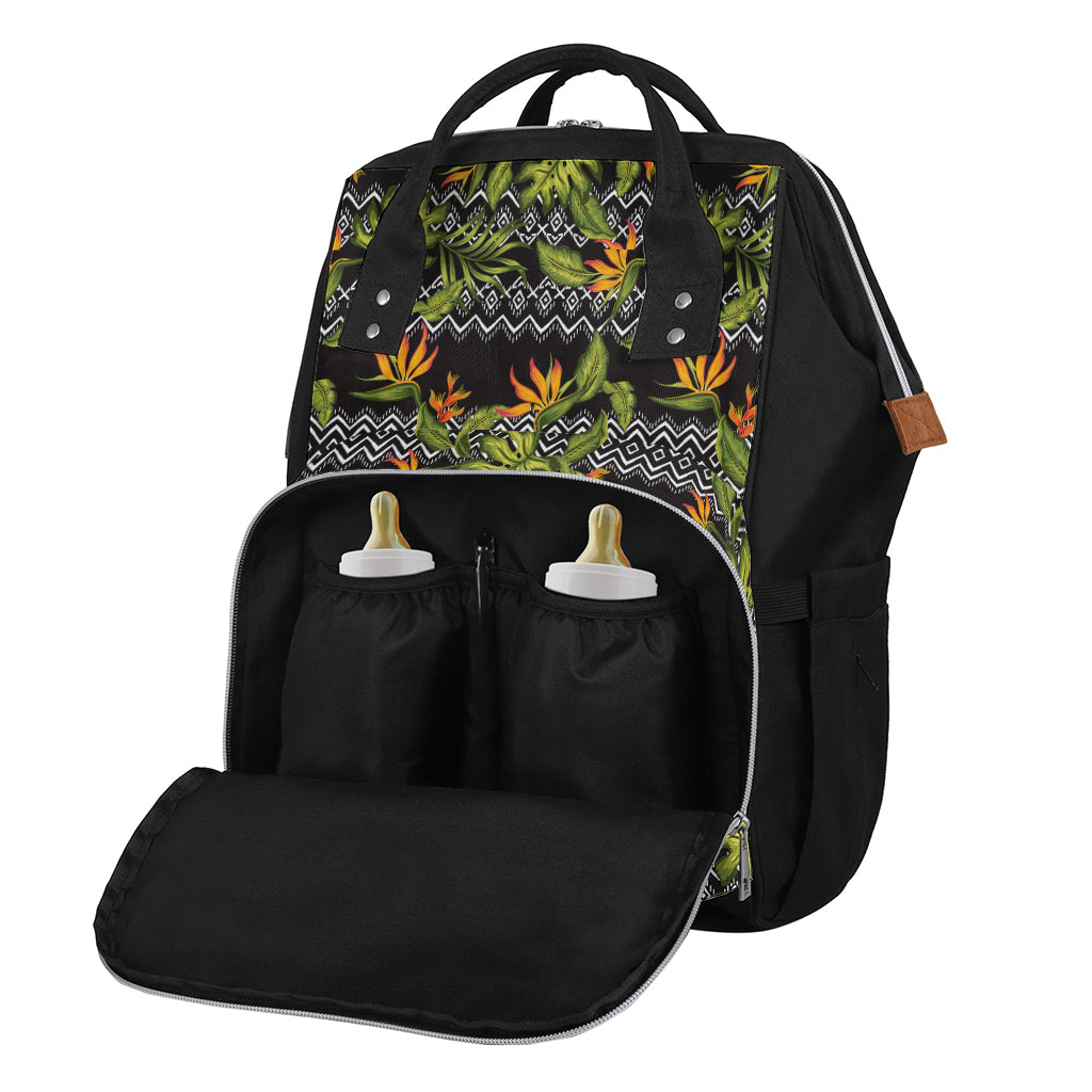 Ethnic Bird Of Paradise Pattern Print Diaper Bag