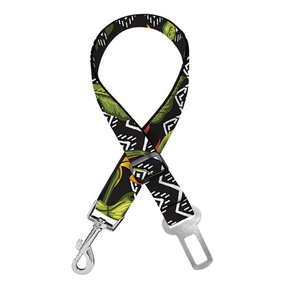 Ethnic Bird Of Paradise Pattern Print Dog Seat Belt