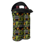 Ethnic Bird Of Paradise Pattern Print Double Neoprene Wine Tote