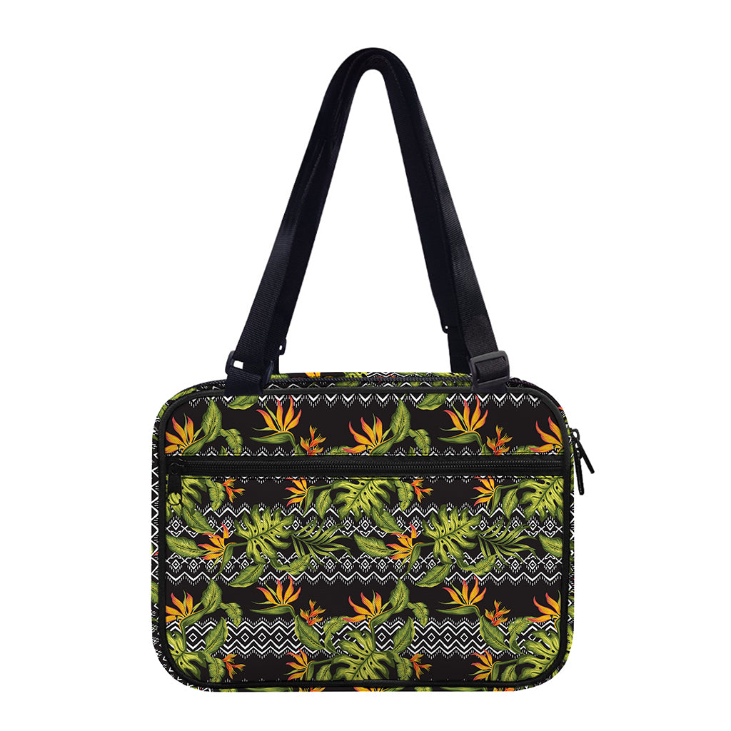 Ethnic Bird Of Paradise Pattern Print Double Strap Bible Bag