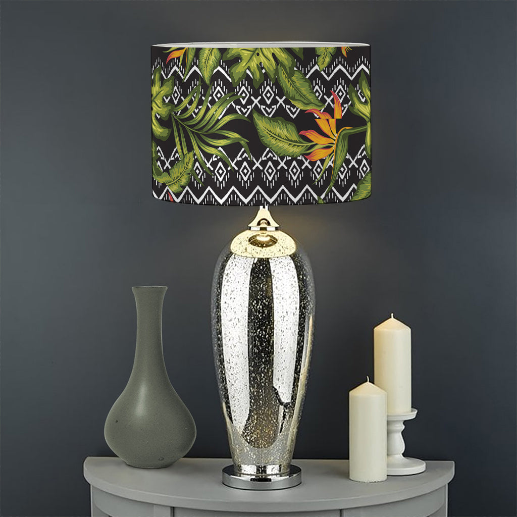 Ethnic Bird Of Paradise Pattern Print Drum Lamp Shade