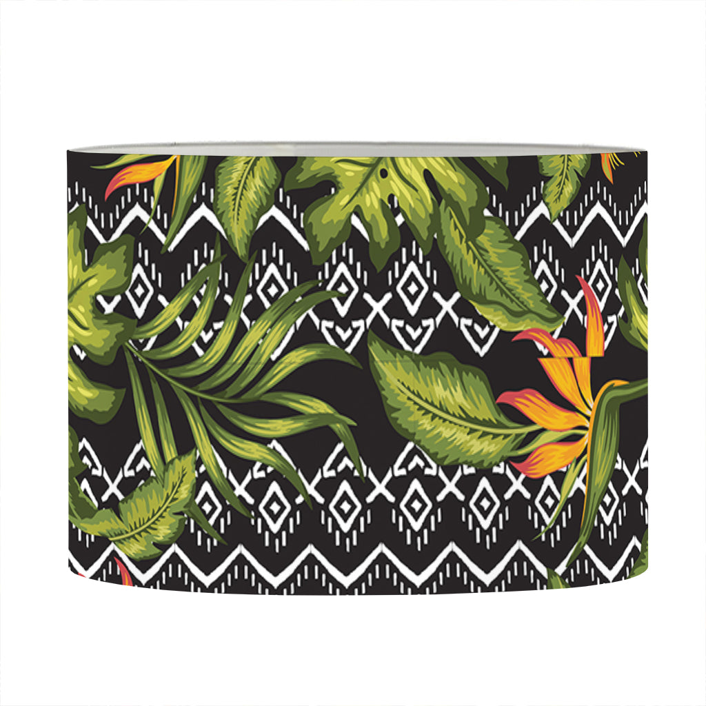 Ethnic Bird Of Paradise Pattern Print Drum Lamp Shade